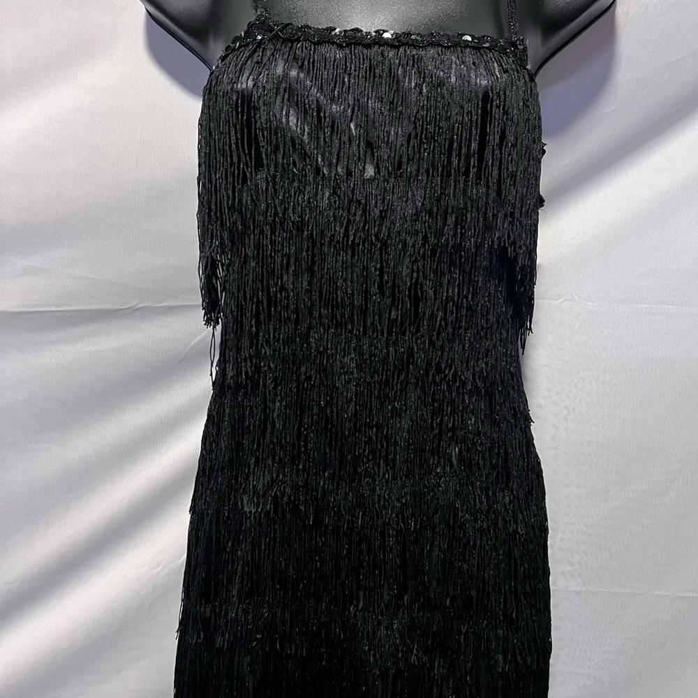 Elegant Black Fringe Dress